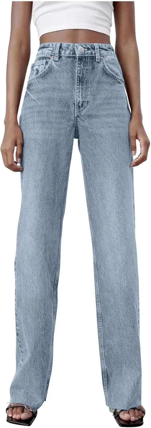Bidobibo Stretchy Jeans for Women Plus Size Boot Cut Flare Jeans High Waisted Curvy Womens Pants Dressy Casual Straight Leg