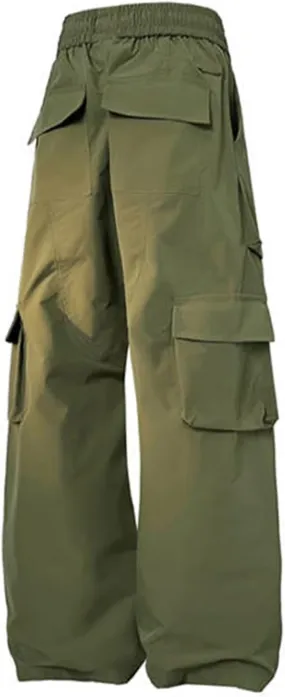 Cambkatl Men's Wide Leg Baggy Cargo Pants Trendy Casual Parachute Pant Loose Fit Joggers with Pockets for Streetwear