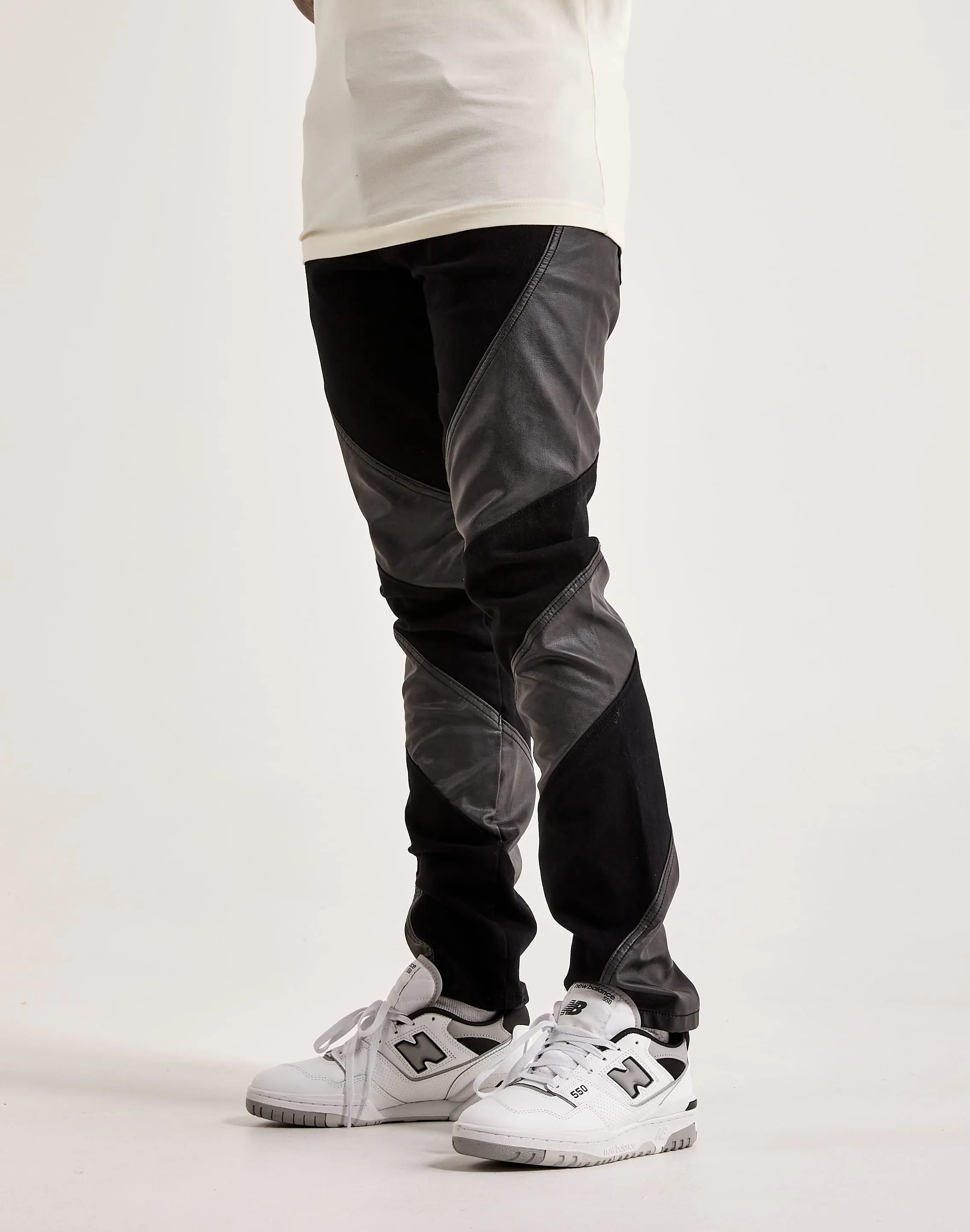 First Row Premium Leather Mix Pants