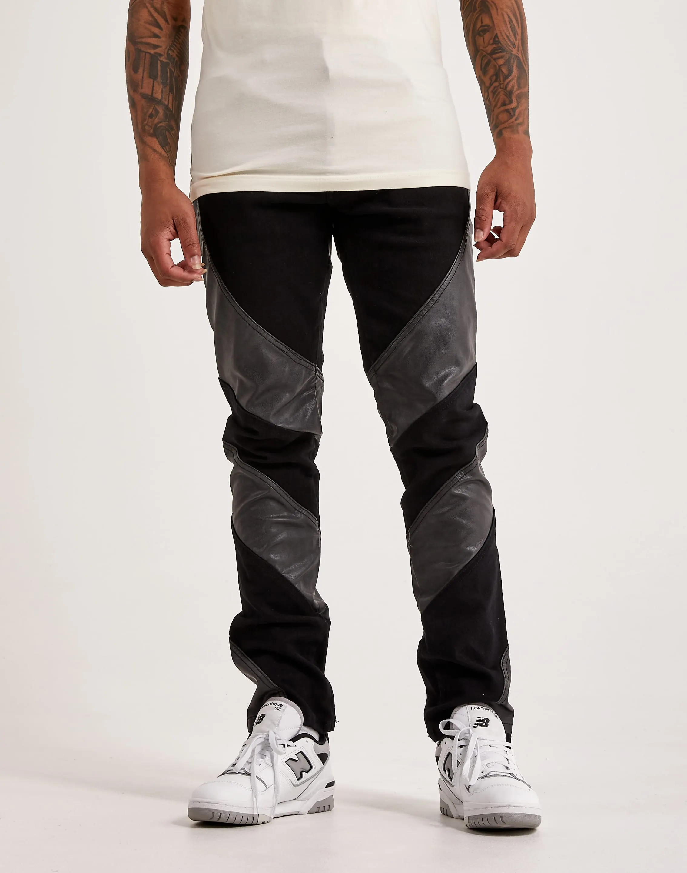 First Row Premium Leather Mix Pants
