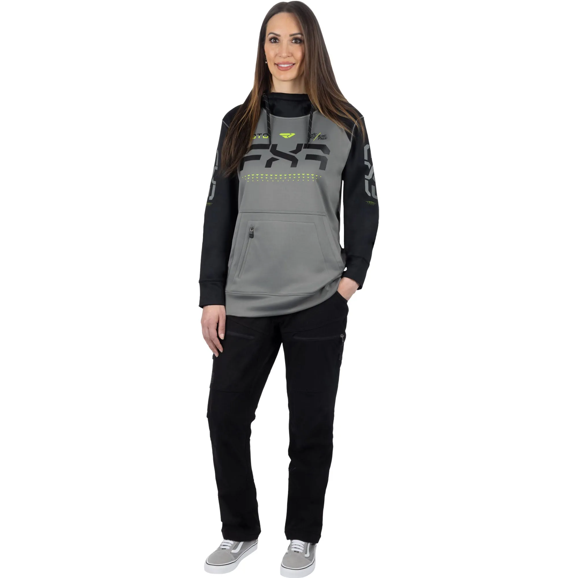 FXR Moto Tech Pullover Hoodie Grey/Black