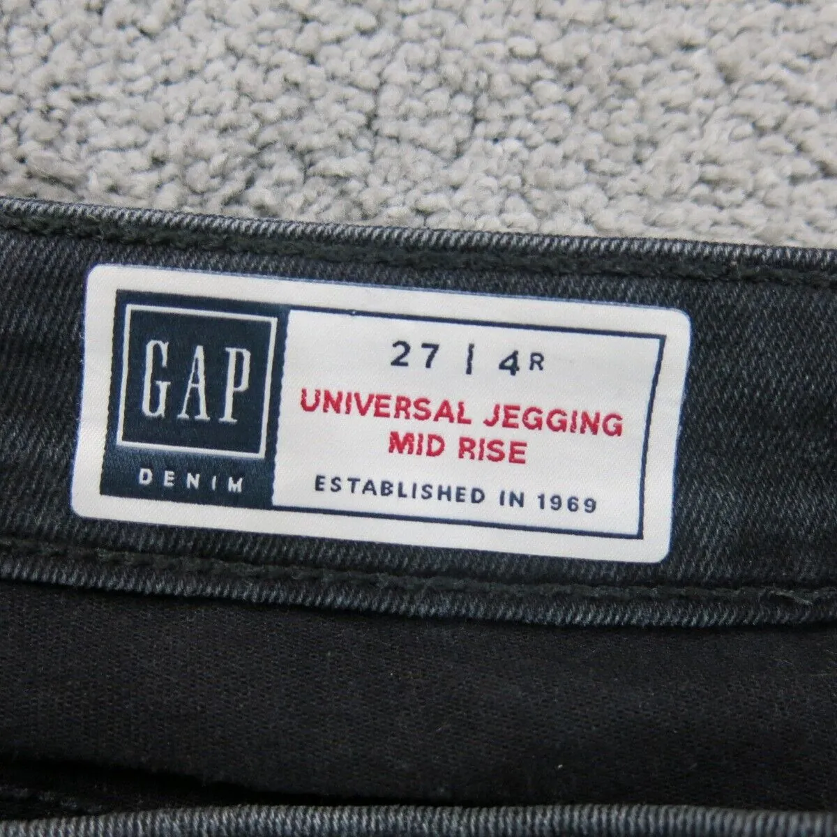 Gap Womens Universal Legging Denim Jeans Stretch Mid Rise Black Size 27/4 Reg