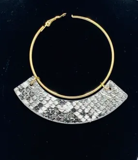 Gray Snake Skin Hoop Set