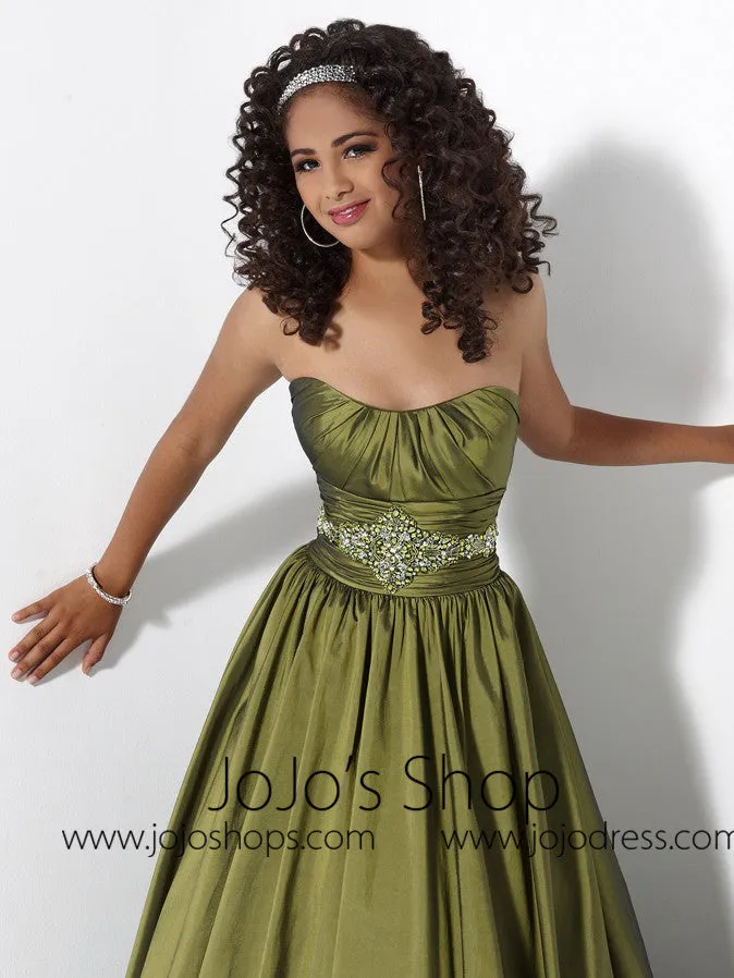 Green Ball Gown Bubble Hem Formal Graduation Prom Evening Dress HB2016C