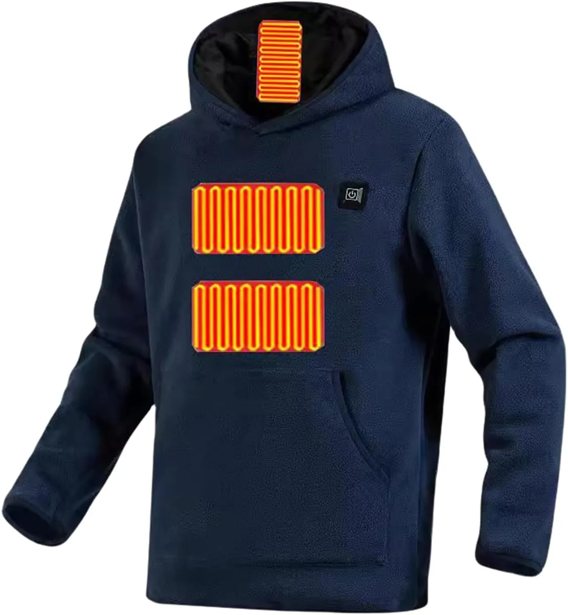 Heated Hoodie Unisex Heated Pullover Sweatshirt Thick Warm Hooded Long Sleeve Casual Tops Heating Coat with USB