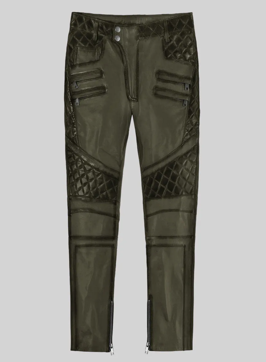 Hector Burnt Olive Leather Pants