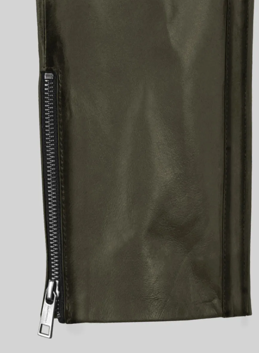 Hector Burnt Olive Leather Pants