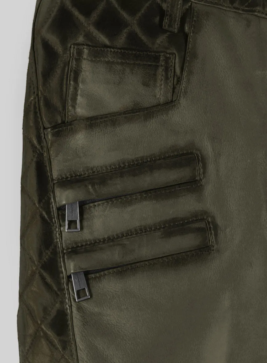 Hector Burnt Olive Leather Pants