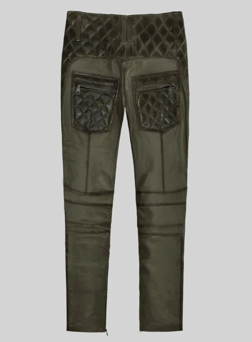 Hector Burnt Olive Leather Pants