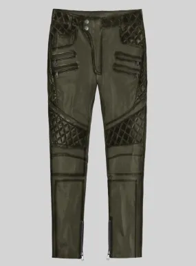 Hector Burnt Olive Leather Pants