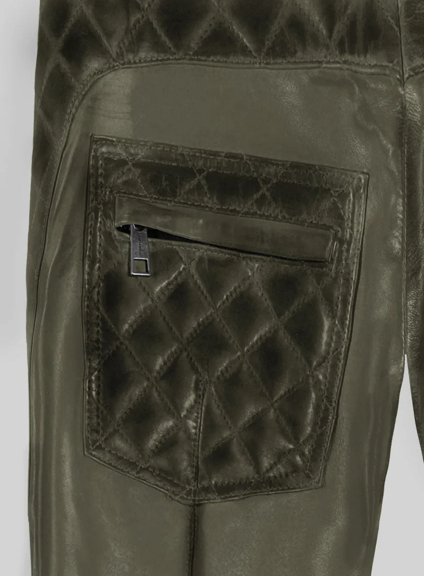 Hector Burnt Olive Leather Pants