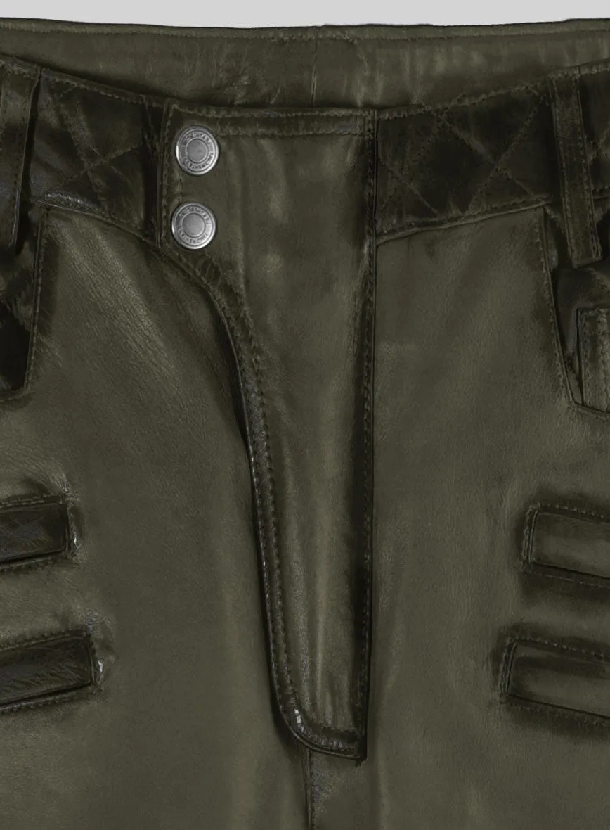 Hector Burnt Olive Leather Pants