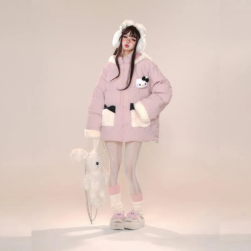 Kawaii Sweet Korean Style Hooded Cotton Coat