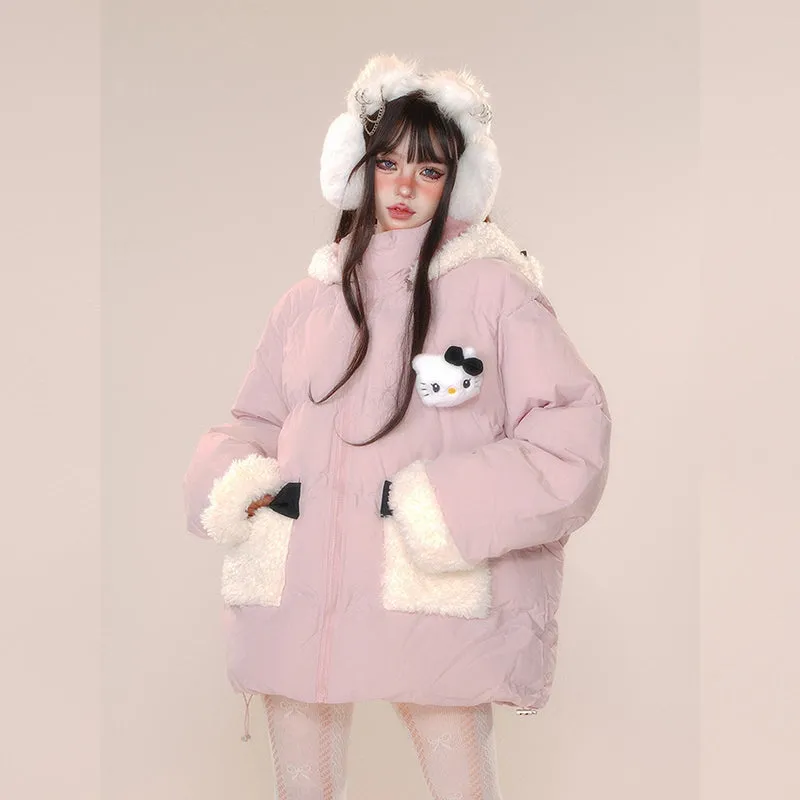 Kawaii Sweet Korean Style Hooded Cotton Coat