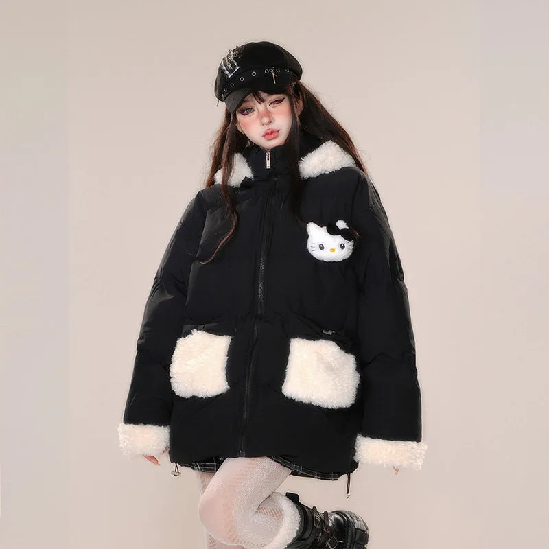 Kawaii Sweet Korean Style Hooded Cotton Coat