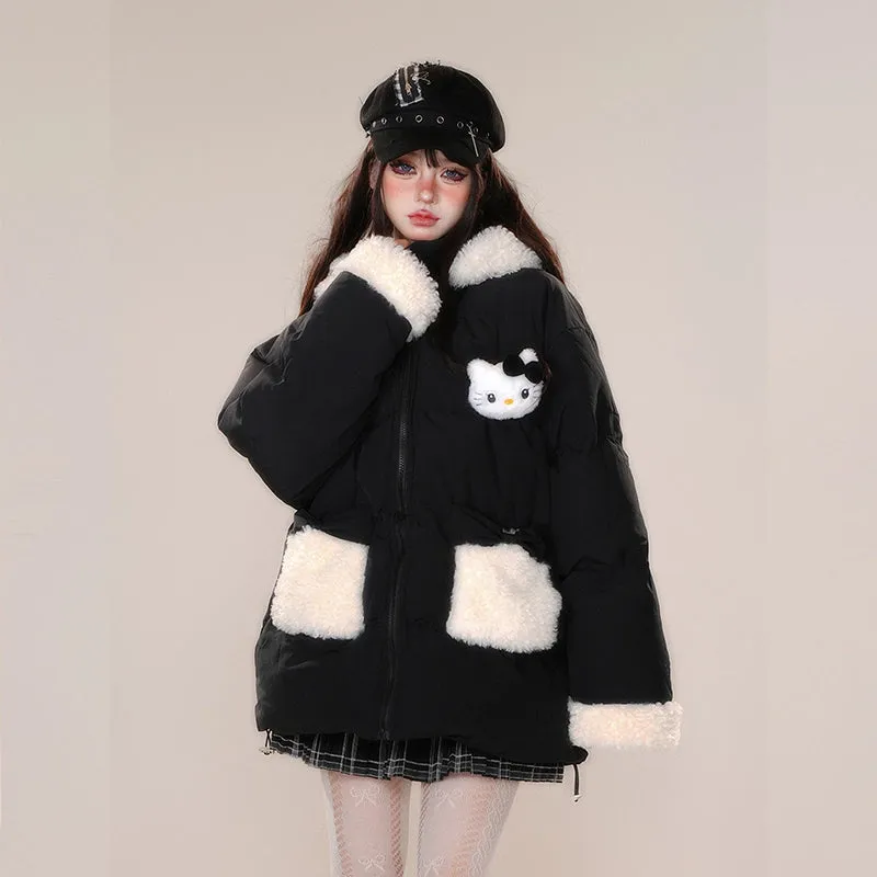 Kawaii Sweet Korean Style Hooded Cotton Coat