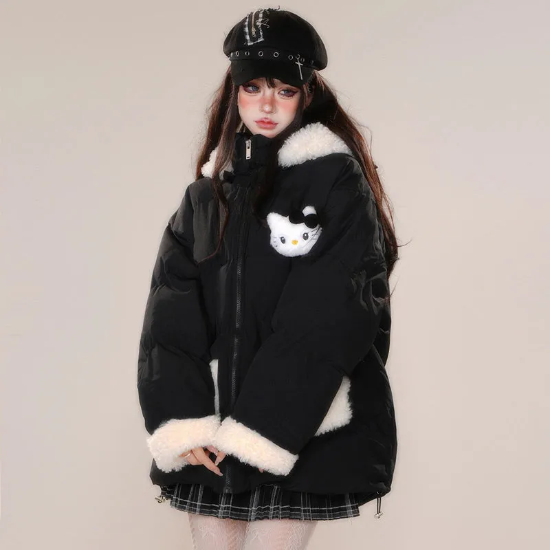 Kawaii Sweet Korean Style Hooded Cotton Coat