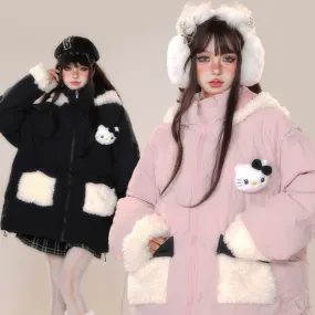 Kawaii Sweet Korean Style Hooded Cotton Coat