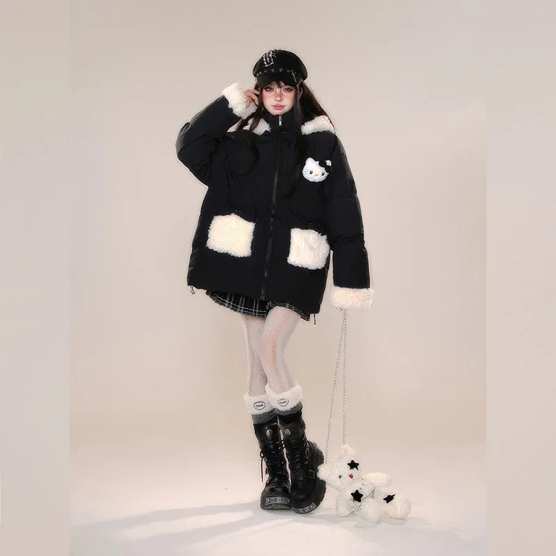 Kawaii Sweet Korean Style Hooded Cotton Coat