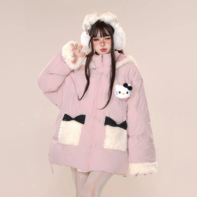 Kawaii Sweet Korean Style Hooded Cotton Coat