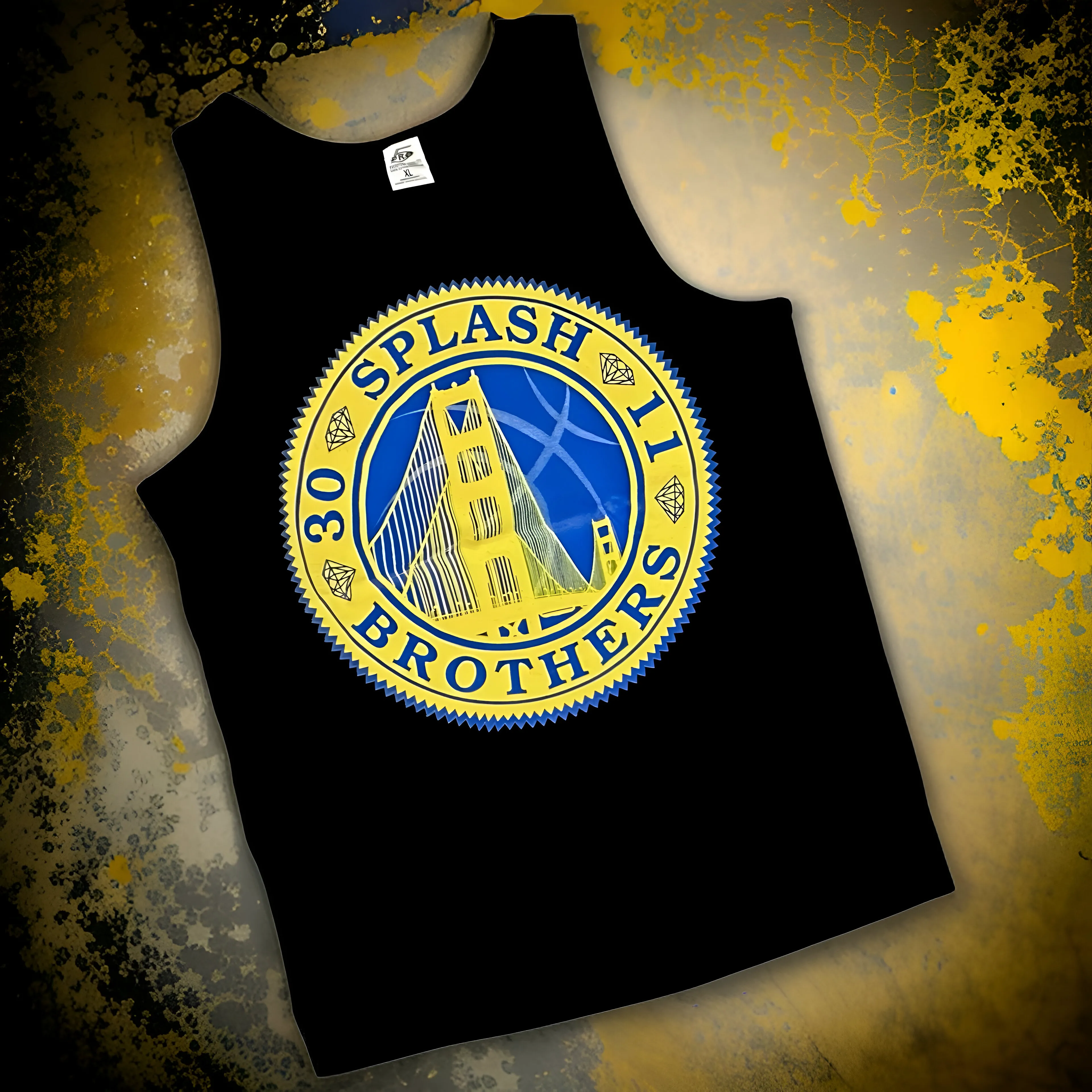 *<SC>* (BLACK) ~SPLASH BROTHERS~ HEAVY COTTON JUMBO PRINT TANK TOPS