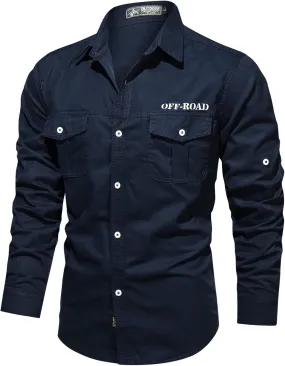 Mens Button Up Shirts Long Sleeve Cotton Summer Button-Down Casual T-Shirts Construction Big and Tall Dry Fit Shirt
