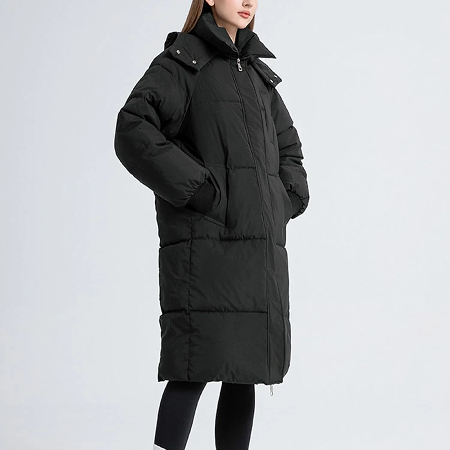 Quilted Jackets for Women Oversized Fleece Lined Down Jacket Plain Zip Up Parka Stylish Trending Now Hoodie Coats