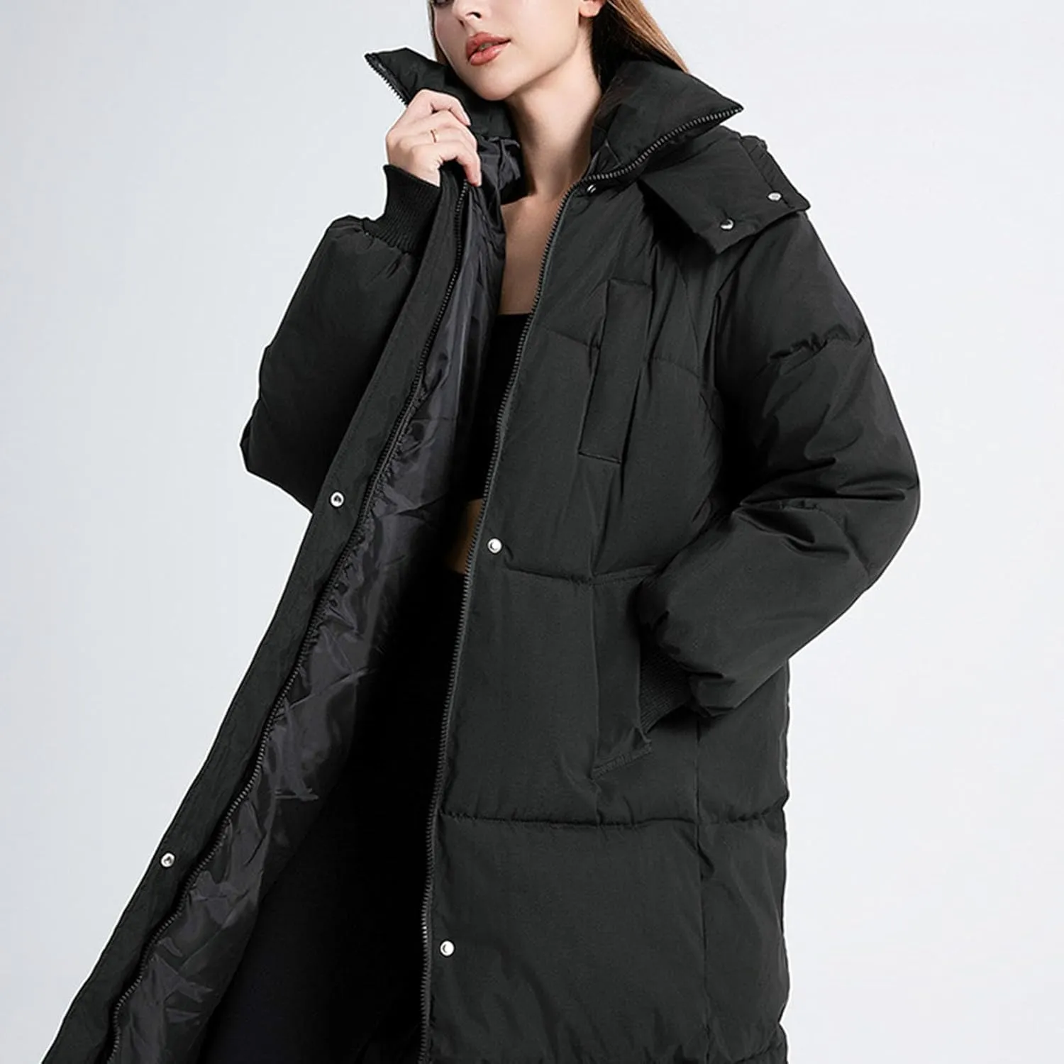 Quilted Jackets for Women Oversized Fleece Lined Down Jacket Plain Zip Up Parka Stylish Trending Now Hoodie Coats