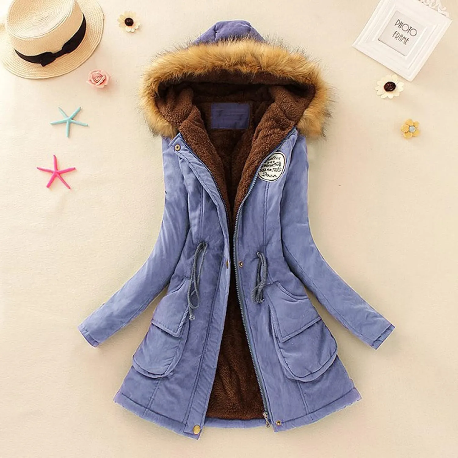 QWENTMTNTY Womens Winter Jacket Fancy Casaul Winter Jackets Outdoor Camping Casual Plus Size Jackets Fleece Lined Jacket