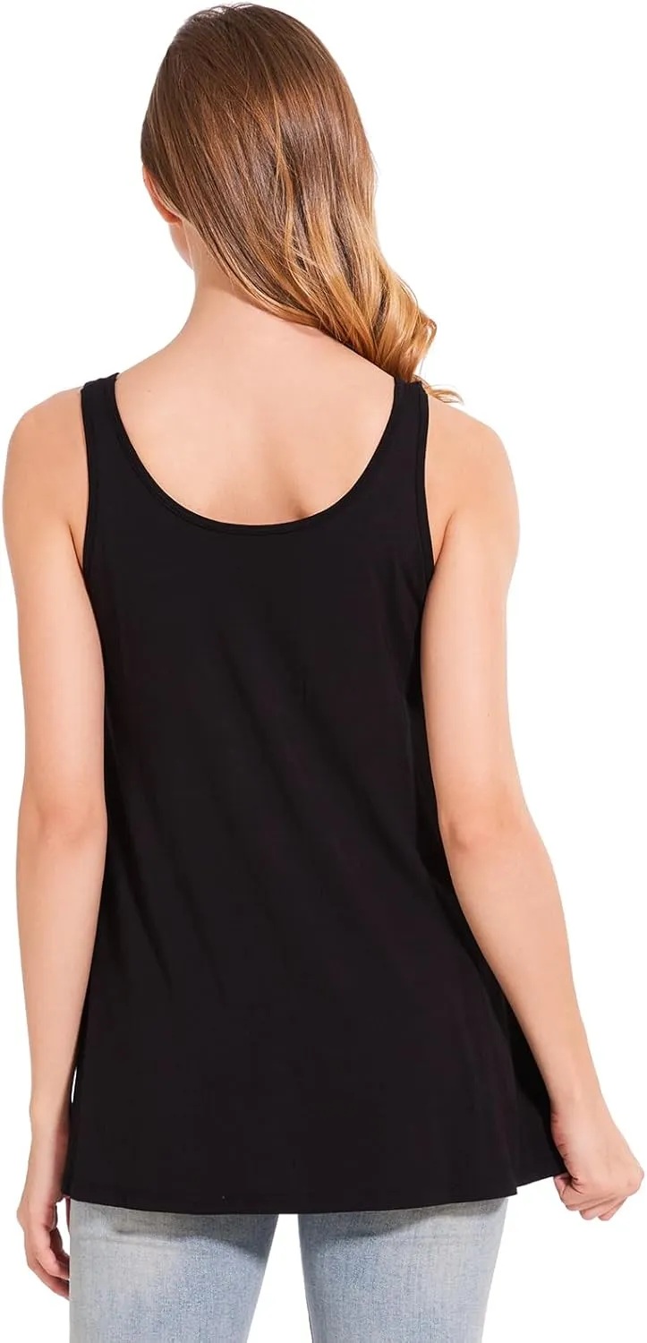 Rosyline Tank Top for Women with Built in Bra Flowy Swing Undershirt Tank Tops S-4XL