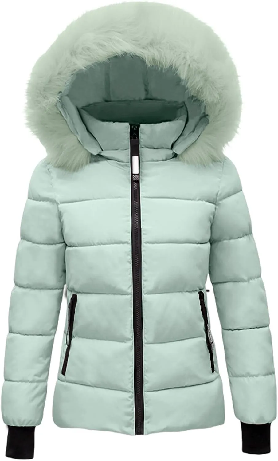 SHAOBGE Packable Puffer Jacket Women Women's Hooded Warm Winter Coat Quilted Thicken Puffer Jacket Winter