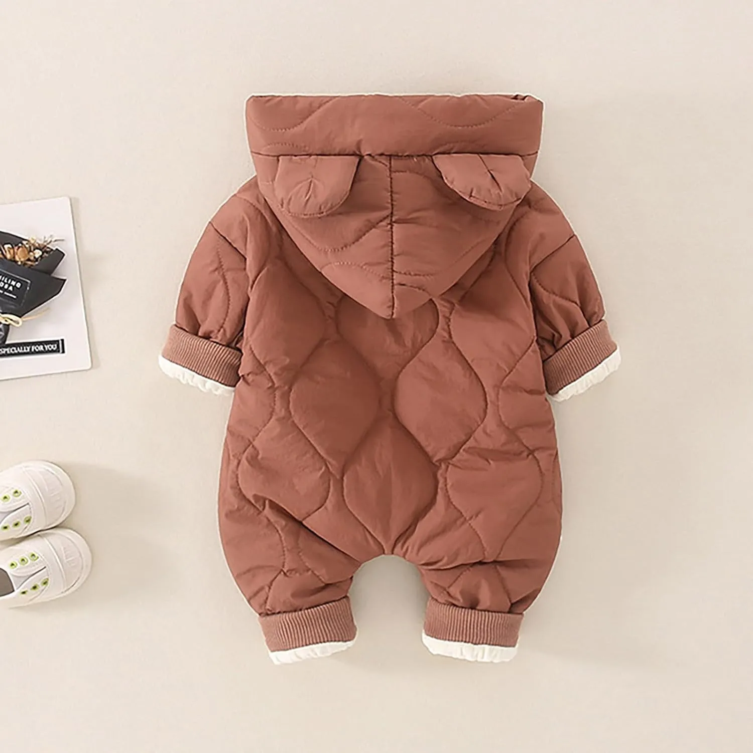Toddler Boys Girls Hooded Jacket Fleece Hoodies Cute Bear Ear Winter Solid Color Coat Fuzzy Warm Winter Outwear