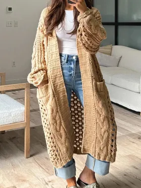 UAKISS  -  Long Sleeve Loungewear Cardigan Coats Fashion Solid V-Neck Straight Autumn Winter Women Sweaters Loose Streetwear Dropshipping