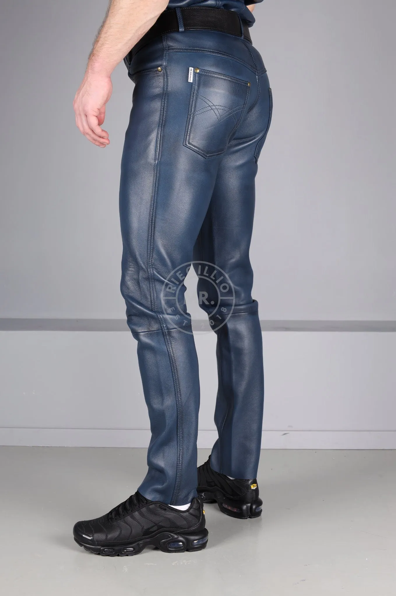 Washed Jeans Blue 5 Pocket Pants