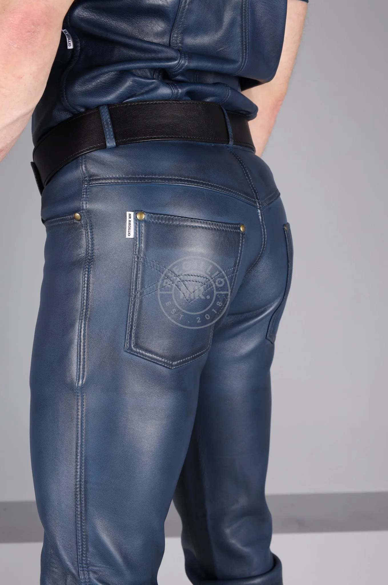 Washed Jeans Blue 5 Pocket Pants