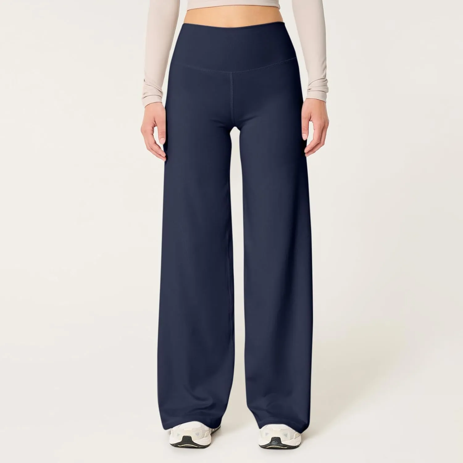 Wide Leg Yoga Pants for Women Casual Comfy High Waisted Stretch Pants Tummy Control Baggy Athletic Workout Pants