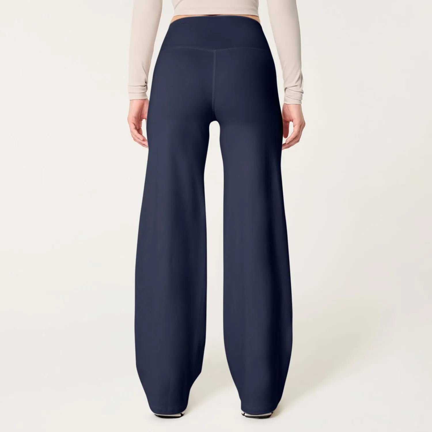 Wide Leg Yoga Pants for Women Casual Comfy High Waisted Stretch Pants Tummy Control Baggy Athletic Workout Pants