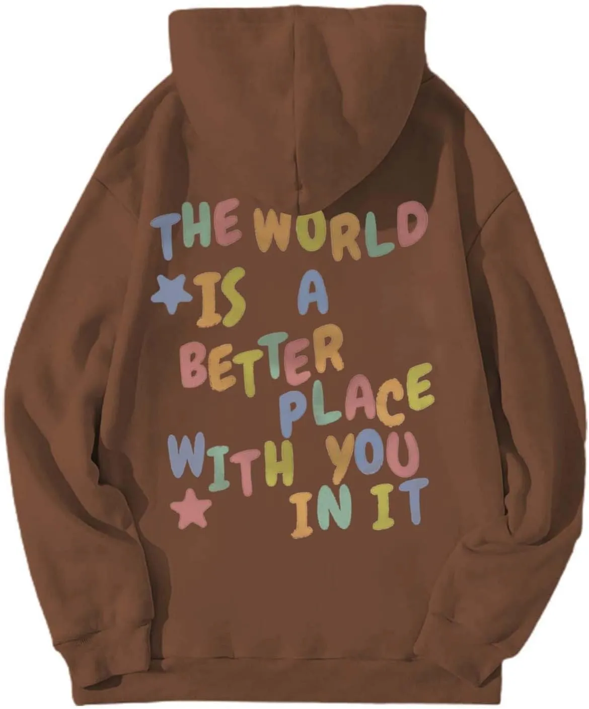 Women's Casual Hoodies Long Sleeve Women's Letter Print Long Sleeved Sweatshirt Casual Blouse Pullover Solid Color