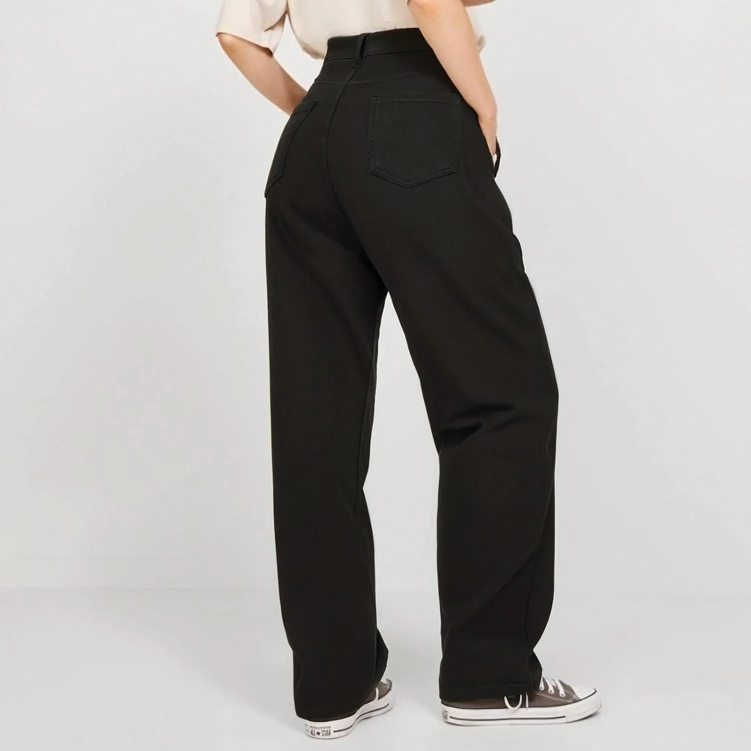 Womens Jeans High Waisted Stretchy Wide Leg Baggy Jeans Tummy Control Cargo Pants for Women