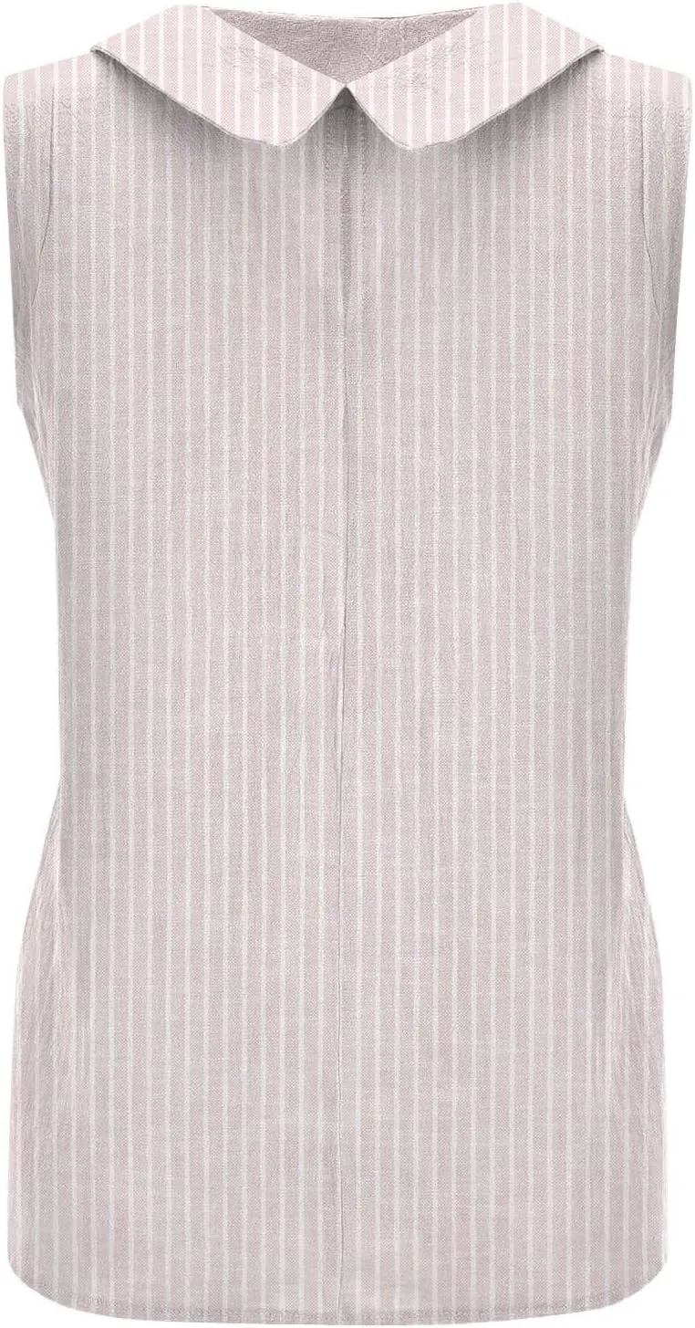 Womens Linen Crop Tank Tops Casual Cute Summer Sleeveless Shirts Cropped Cotton Linen Tops Loose Fit Blouse Vest