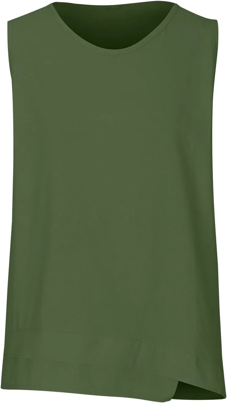 Women's Tank Tops Cotton Linen Sleeveless Round Neck Solid Color Vest Shirts Vacation Summer Flowy Camisole 2025