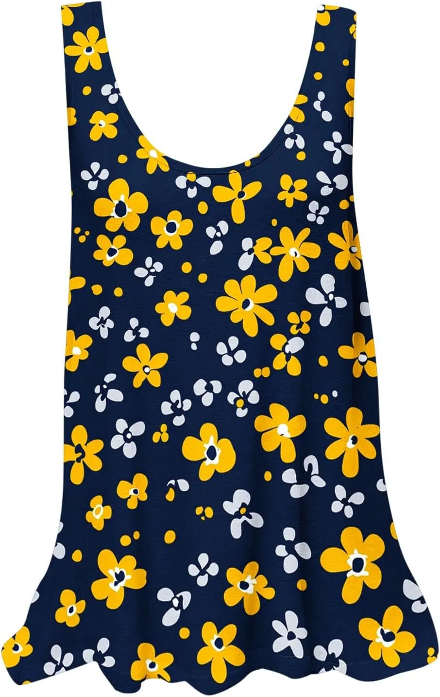 Womens Tank Tops Hawaiian Dressy Printed Casual Crew Neck Sleeveless Shirts 2025 Trendy Summer Beach Ruffled Tank Top