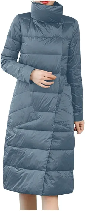 Womens Winter Coats Plus Size Waterproof Long Winter Coat Warm Puffer Jacket Thickened Down Parka Maxi Coat