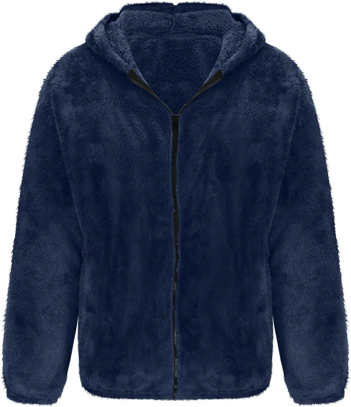 Zeiyignr Men's Sherpa Hoodie Jacket Fleece Lined Zip Up Warm Hoodies Sweatshirt Winter Fluffy Fuzzy Sweater Warm Hooded Coat
