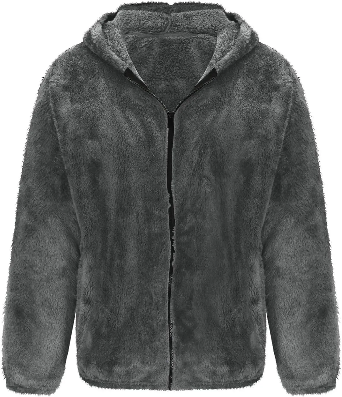 Zeiyignr Men's Sherpa Hoodie Jacket Fleece Lined Zip Up Warm Hoodies Sweatshirt Winter Fluffy Fuzzy Sweater Warm Hooded Coat